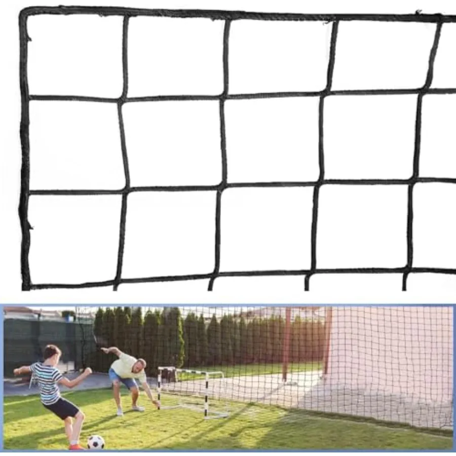 

Soccer backstop net for outdoor practice, high-impact nylon netting in black, durable and weather-resistant with included insta