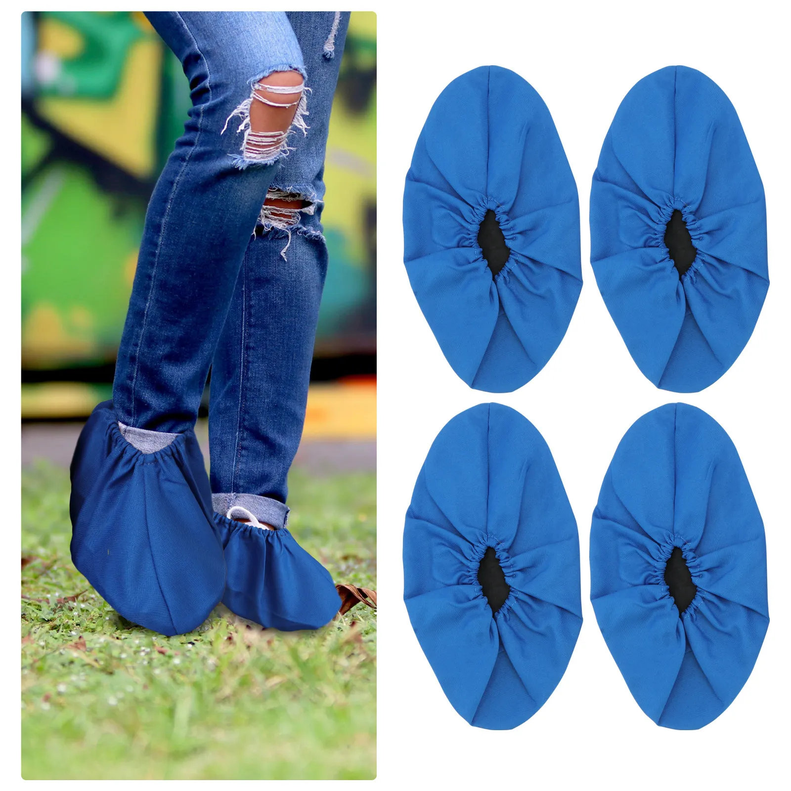 

3pcs Washable Shoe Covers Thickened Non-Skid Anti-Dirty Reusable For Home Factory Dust-Free Plant Breathable Shoe Cases