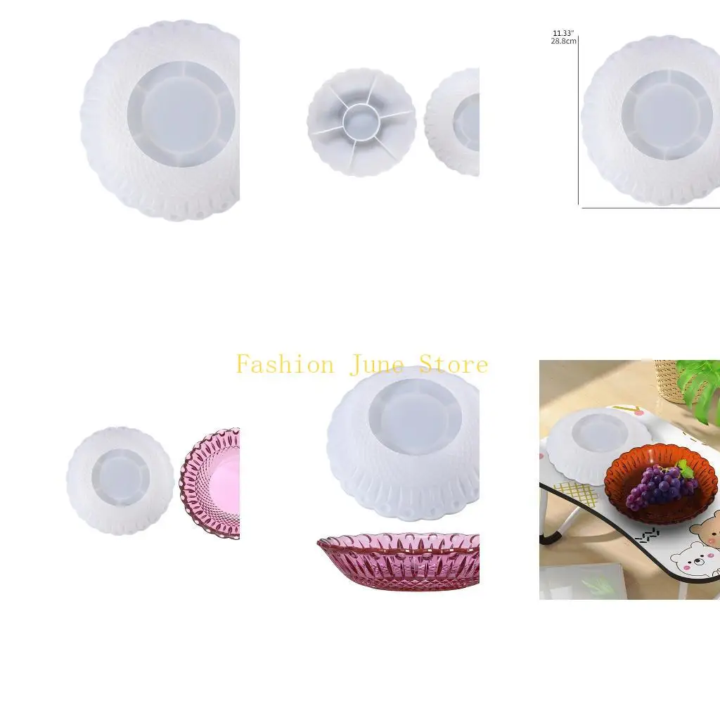 

N5KA DIY Serving Board Dish Silicone Mold Nut Snacks Tray Plate Resin Mold