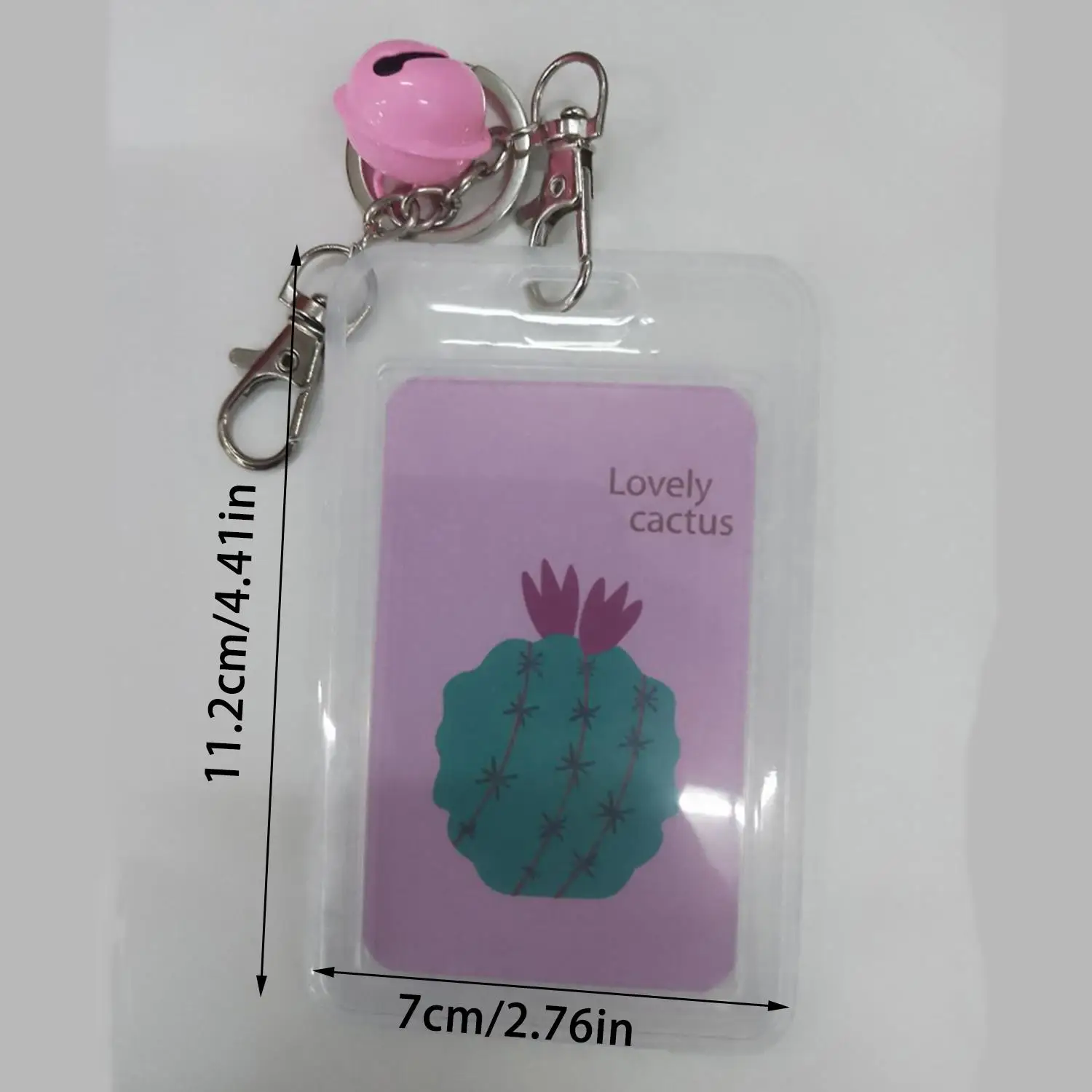1Pc Copertina della carta Kawaii con portachiavi Porta carte di credito a catena Porta carte di credito in plastica Simpatico cartone animato Porta carte di identità per studenti