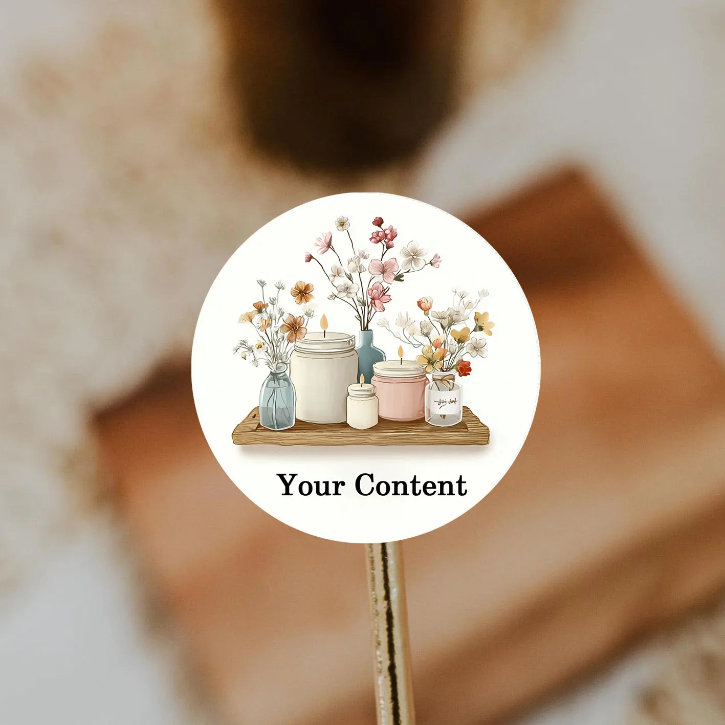 90PCS Custom Aromatherapy Candle Stickers with Personalized Name Packaging, DIY Material and Gift Box Labels