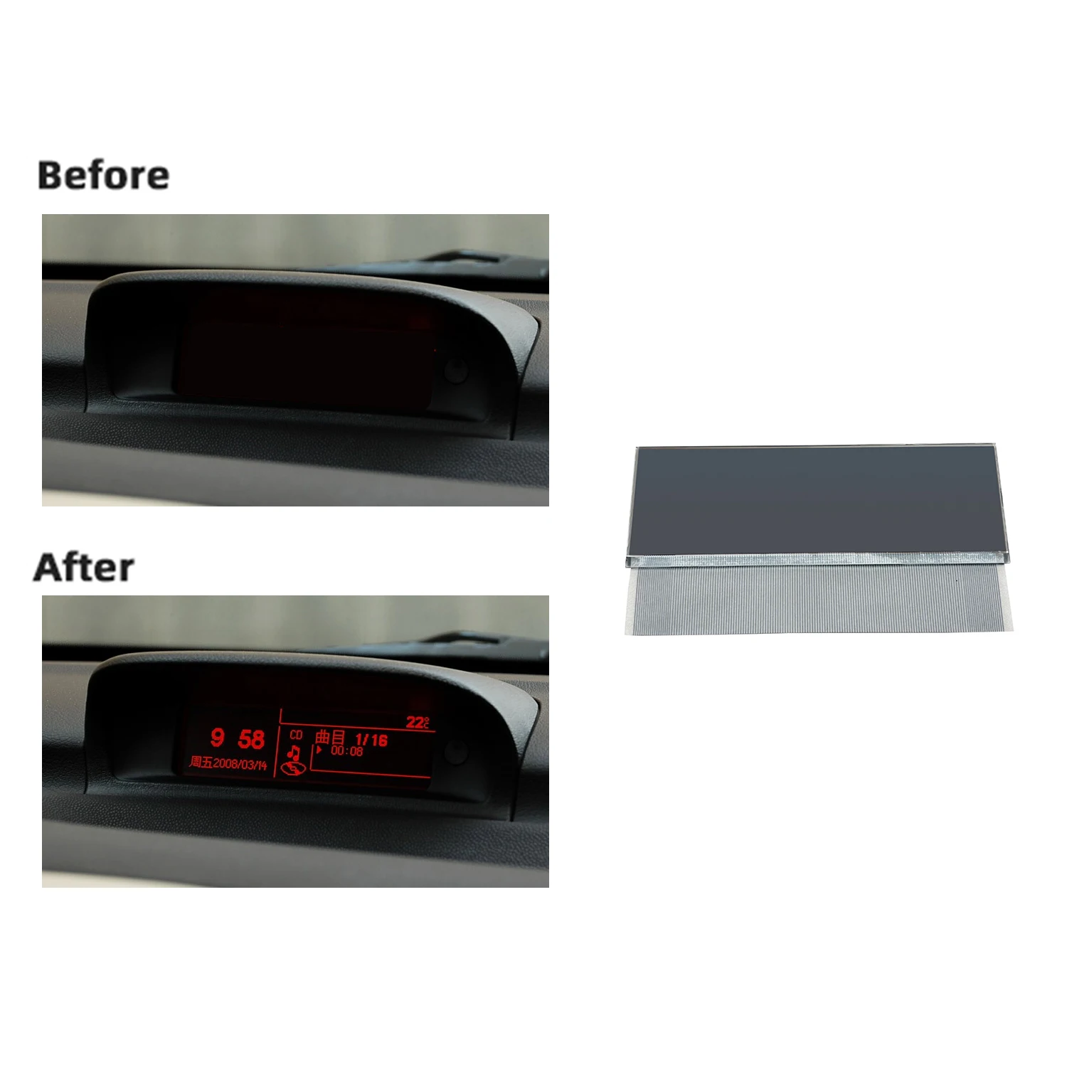 Central Navigator LCD Display Screen for Peugeot 206 307 Citroen C5 Xsara Picasso Multifunction Unit Pixel Repair