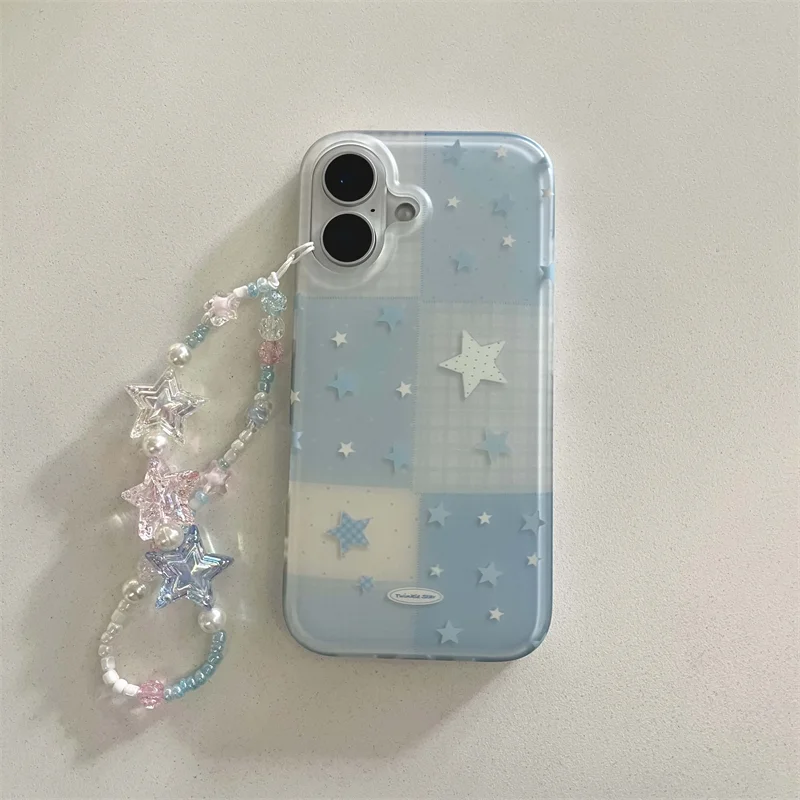 漫画風のかわいい青い格子柄の星柄スマホケース iPhone  - Phone Cases Pinterest のレビューと価格