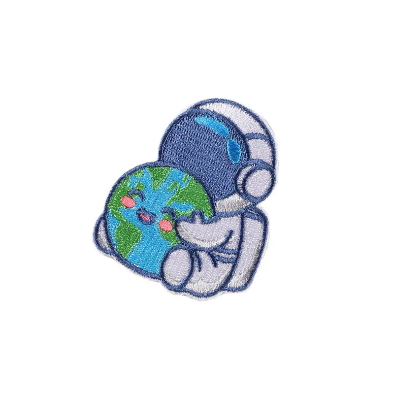 6pcs Planet Cartoon Astronaut Patches for Clothing, DIY Iron-on Patches, DIY Aesthetic Embroidery Appliques Sticker