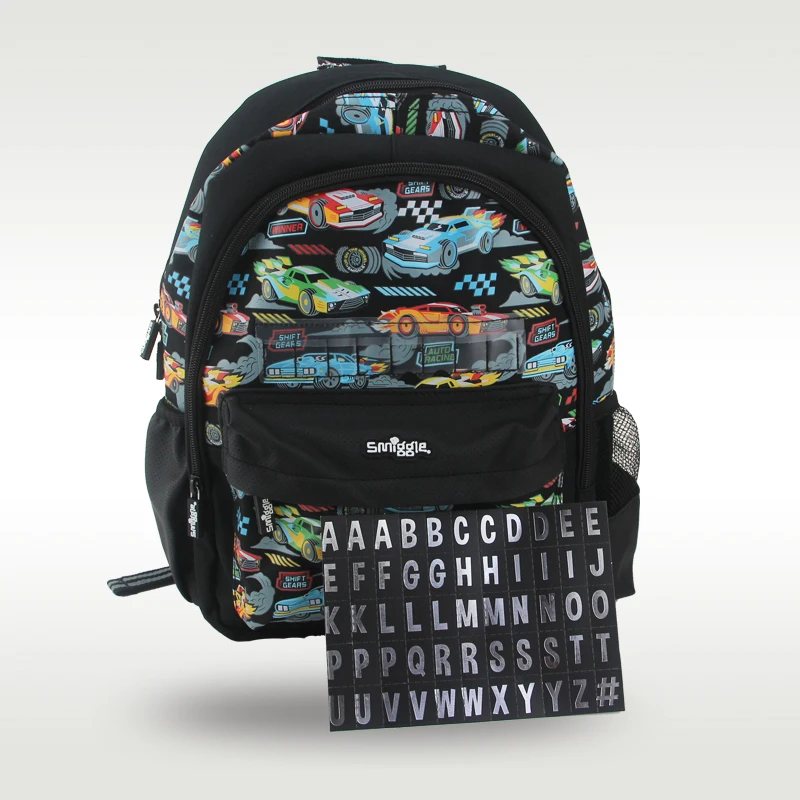 Plecak szkolny dla chłopców, czarny plecak z motywem samochodu, kawaii, torby modelarskie dla dzieci w wieku 3-7 lat, 14 cali