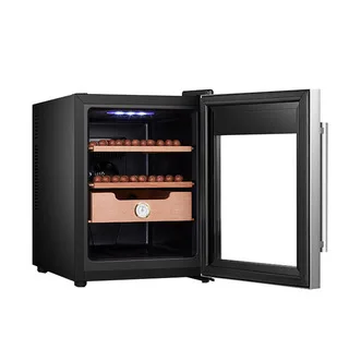 Semiconductor silent mini cigar cabinet thermostatic household cedar wood