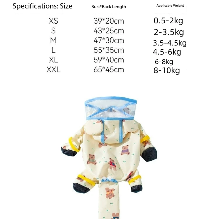 Pet Cape Costume Cartoon Dog Hooded Raincoat Windproof Towable Dog Rain Cloak Adjustable Waterproof Small Dog Clothes Walk - view 6