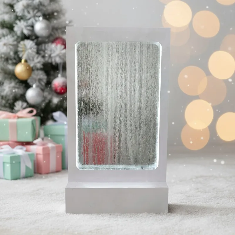 Event Welcome Card Waterfall Background Mirror Tempered Glass Fountain Wedding