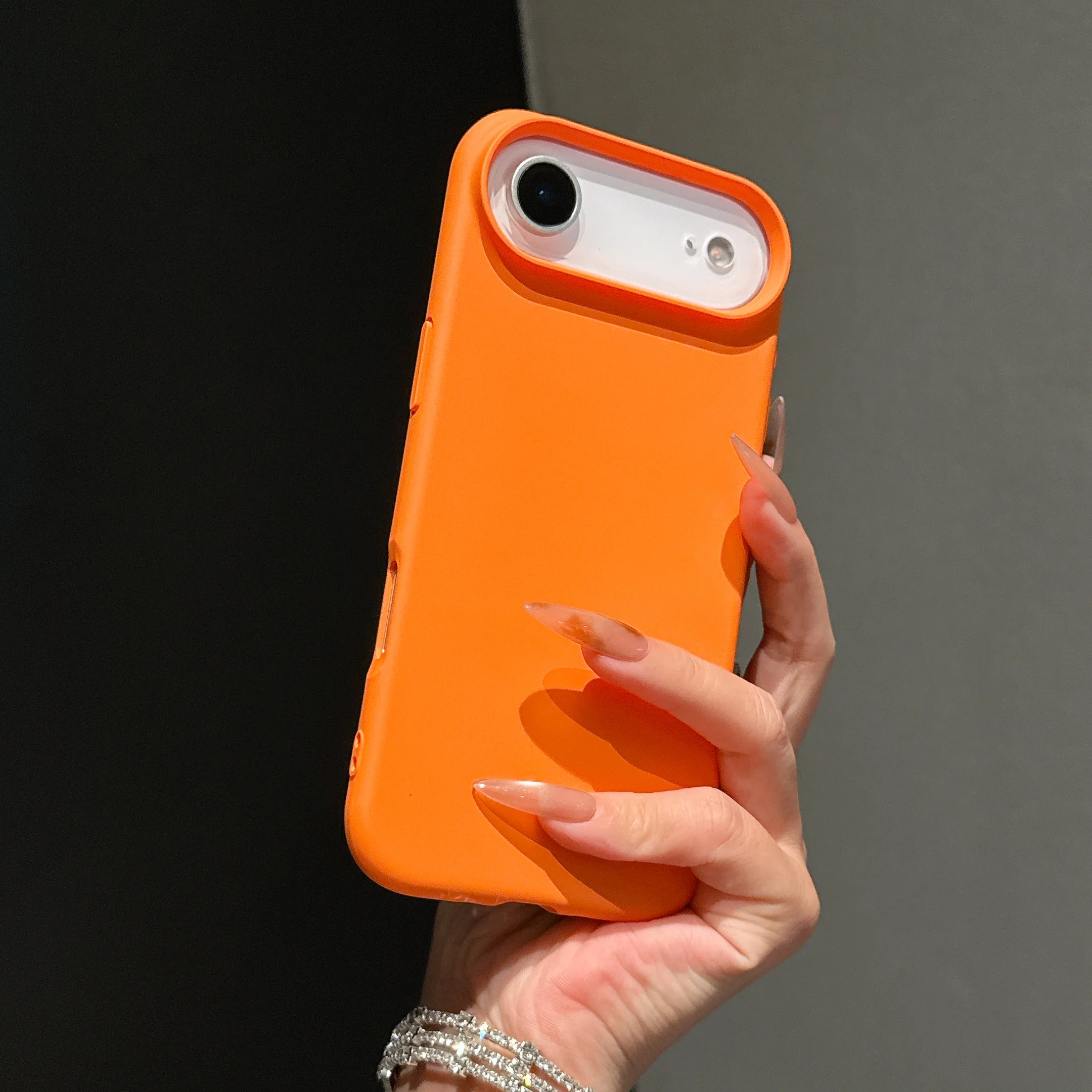 Original Flüssigsilikon Orange Farbe Hülle für iPhone 17 Pro Max 17 16 15 14 13 12 11 Pro Max Mini Plus rutschfeste Stoßstangenabdeckung – Detail 6