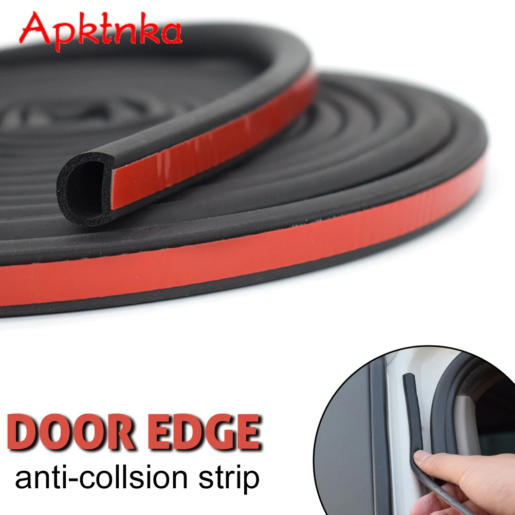5M Car D Shape Type Seal Soundproof Anti Dust Collision Scratch Door Weatherstrip Waterproof Auto Rubber Seals Sealing Stripe