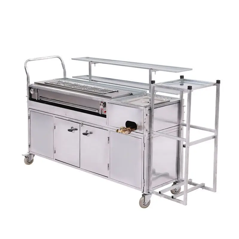 

Gas barbecue grill commercial stall, smokeless barbecue truck