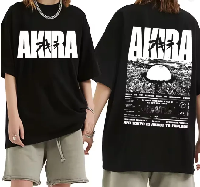 Japanese Men's and Women's Science Fiction Graphic T-shirt Large Retro T-shirt Anime Movie Akitaro Kaneda Men's T-shirt Top