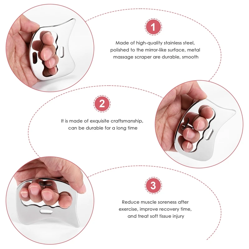 스테인레스 스틸 Guasha 마사지 도구, 부드러운 조직 스크래핑 마사지 도구용 Iastm 스크래핑 도구, 등, 다리, 팔에 사용