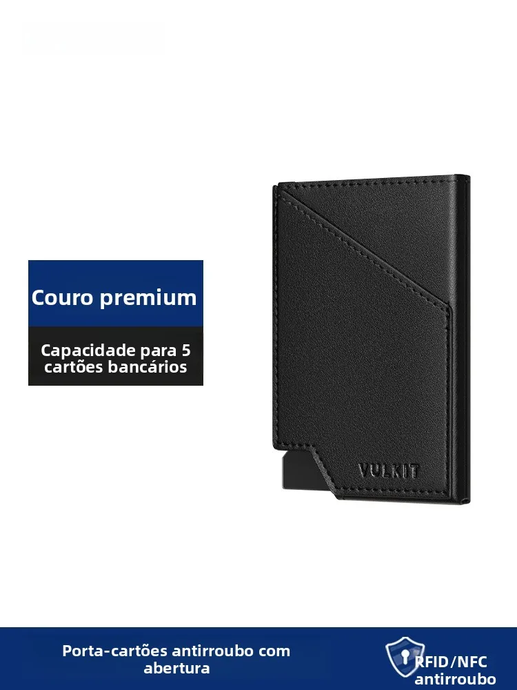 vulkit-genuine-leather-men's-wallet-rfid-anti-theft-card-holder-multi-slot-document-card-case-auatic-up-card-holder