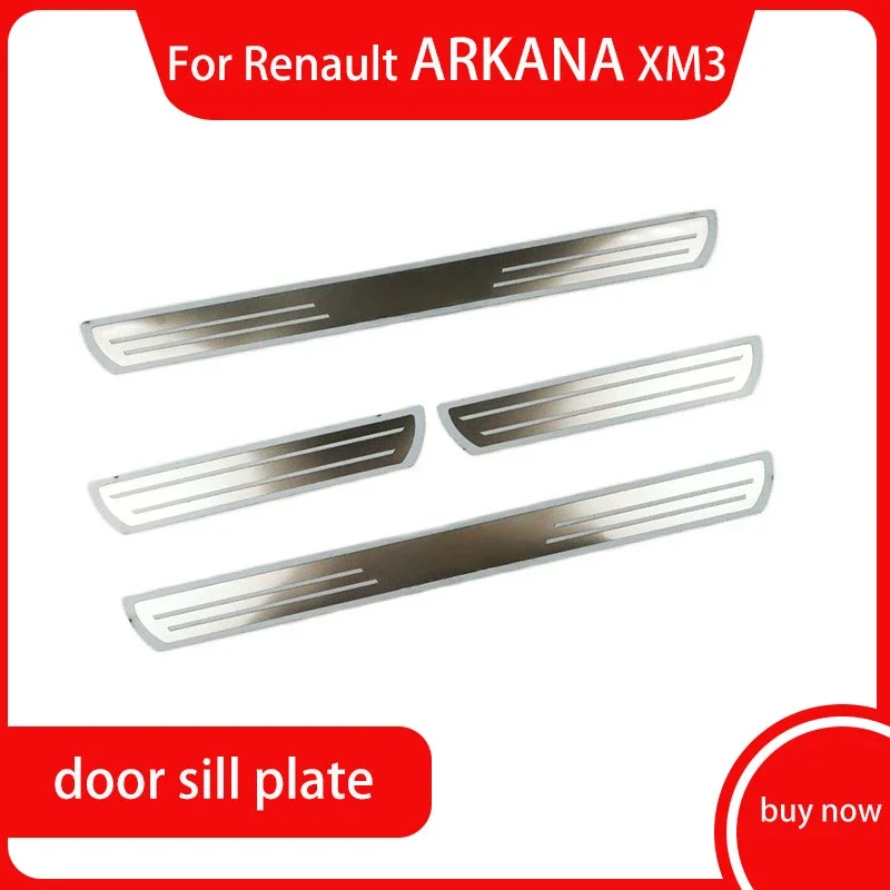 For Renault ARKANA XM3 Car Accessories Stainless Steel Scuff Plate Door Sill Cover