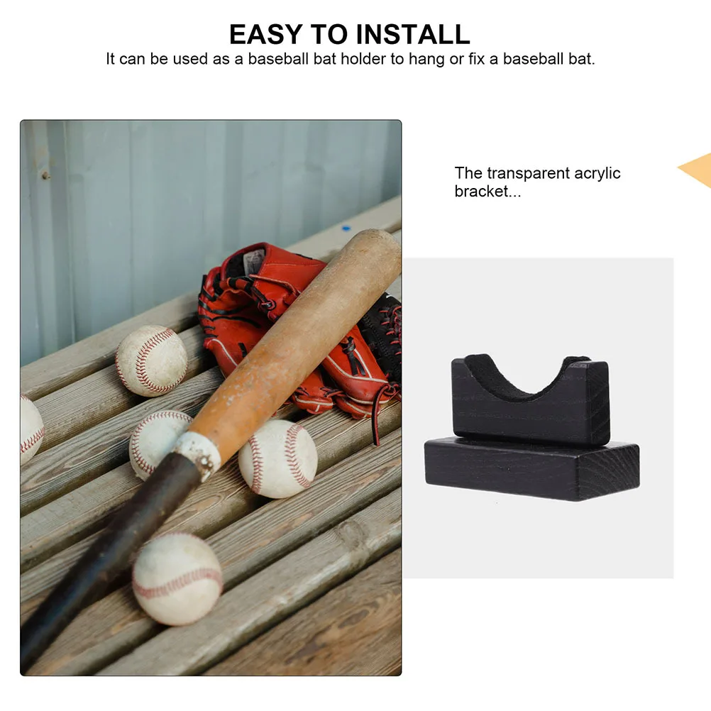 2pcs Baseball Rack Wooden Organizer For Displaying Game-Used Autographed Bats Wood Bat Holder Indoor Bat Storage Stand Baseball