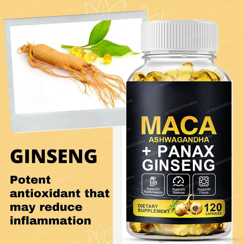 

120Softgels Maca Ashwagandha Panax Ginseng Supplement Reproductive Health Natural Booster and Balance Hormonal