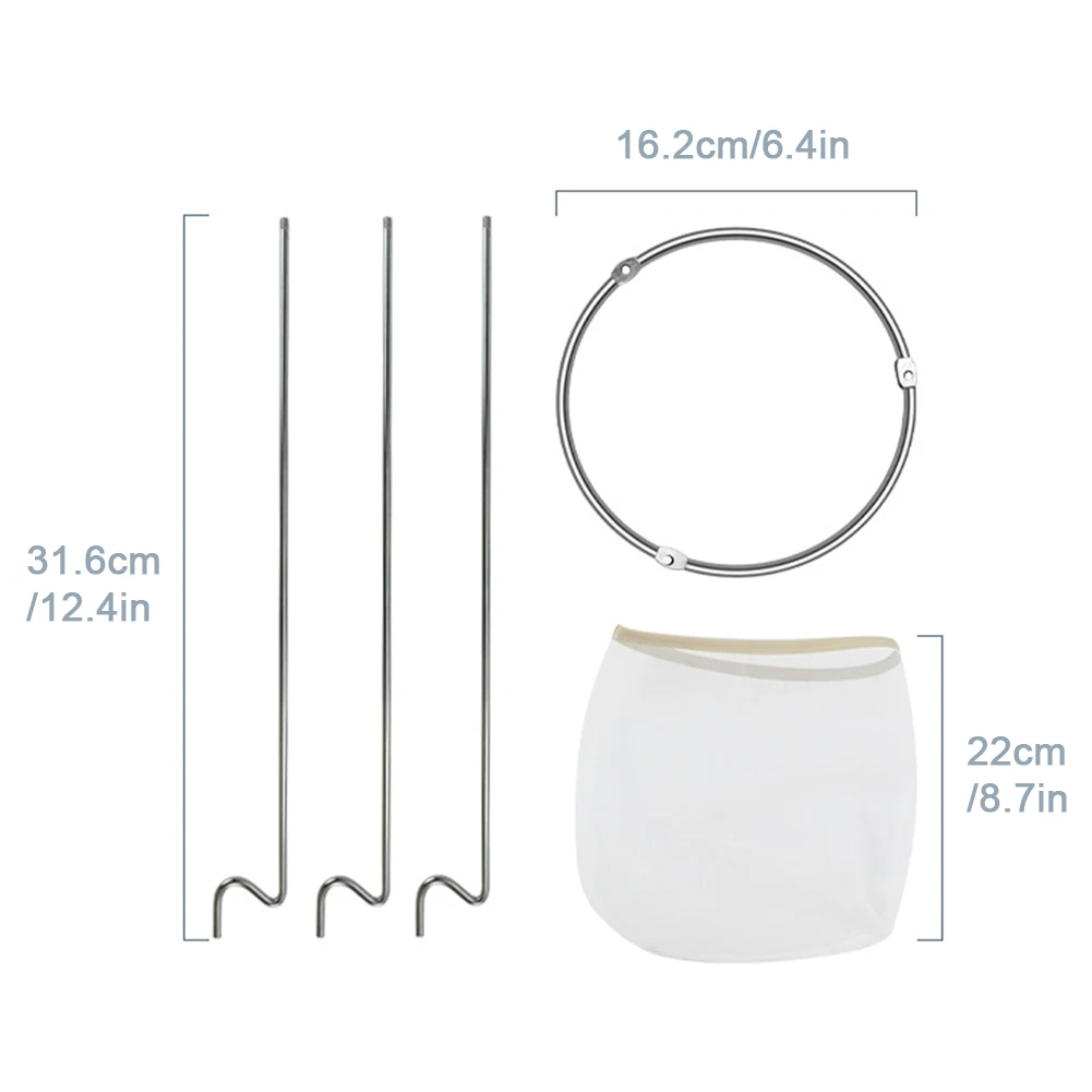 

Household Jam Strainer Sieve Stand Kit Reusable Sieve Stand Versatile Metal for Jellies Conserves Fruit Soups