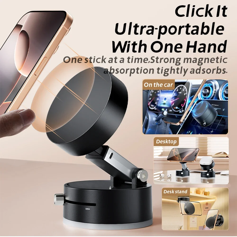 

Double-Sided Suction Cup Magnetic Telephone Holder Lazy Multi-Function Foldable Storage Stand Vacuum Suction Mobile Phone Holder