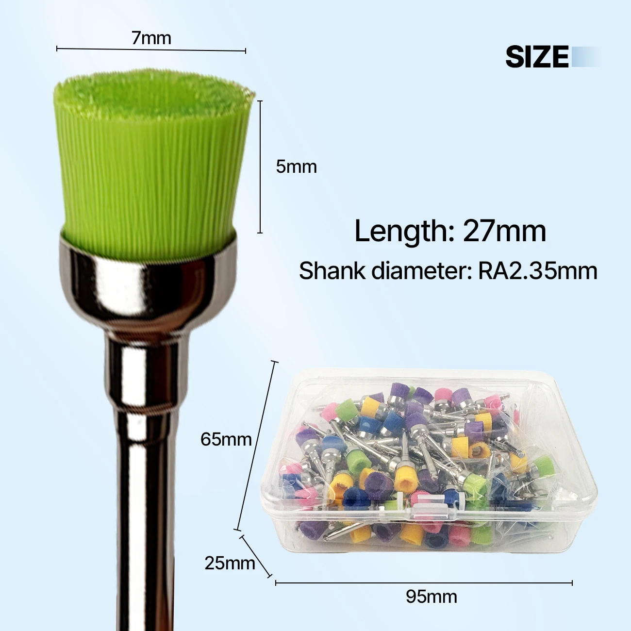 100pcs/box Dental Polishing Brushes Soft Prophy Brush Nylon Colorful Bowl Teeth Whitening Shape Latch Type RA Dentist Tools