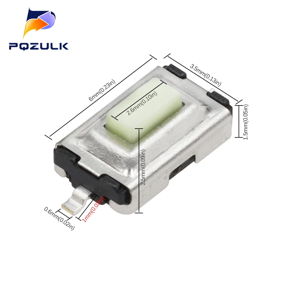 50PCS Tact Touch Micro Switch 3X6X2.5 Tactile Push Button Switch 3*6*2.5 mm SMD 2 Pin Car Remote Control Key Button Switch