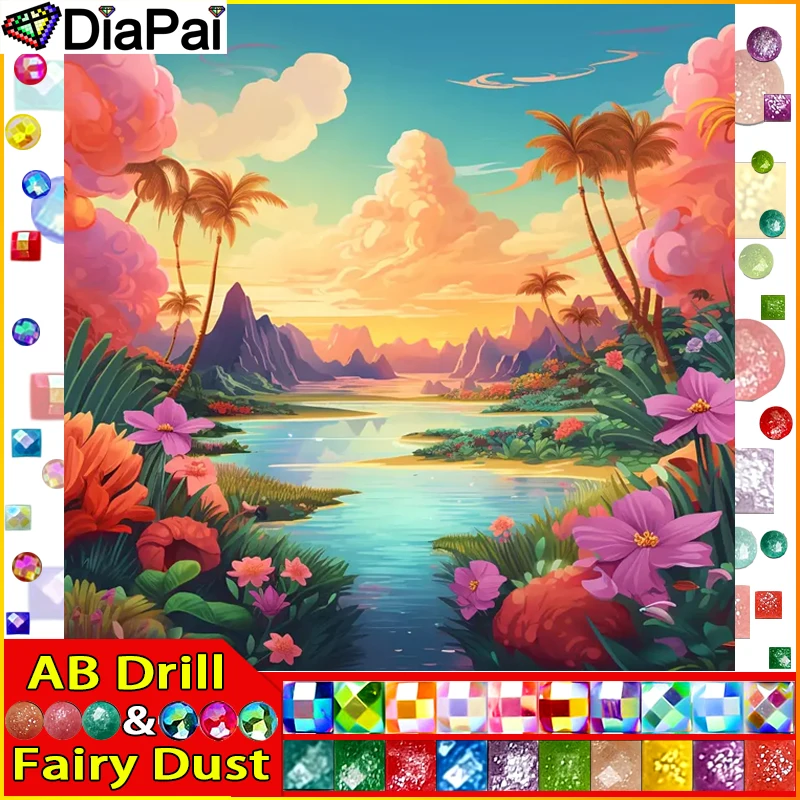 DIAPAI Fairy Dust AB 5D Diy Diamond Painting Cross Stitch 