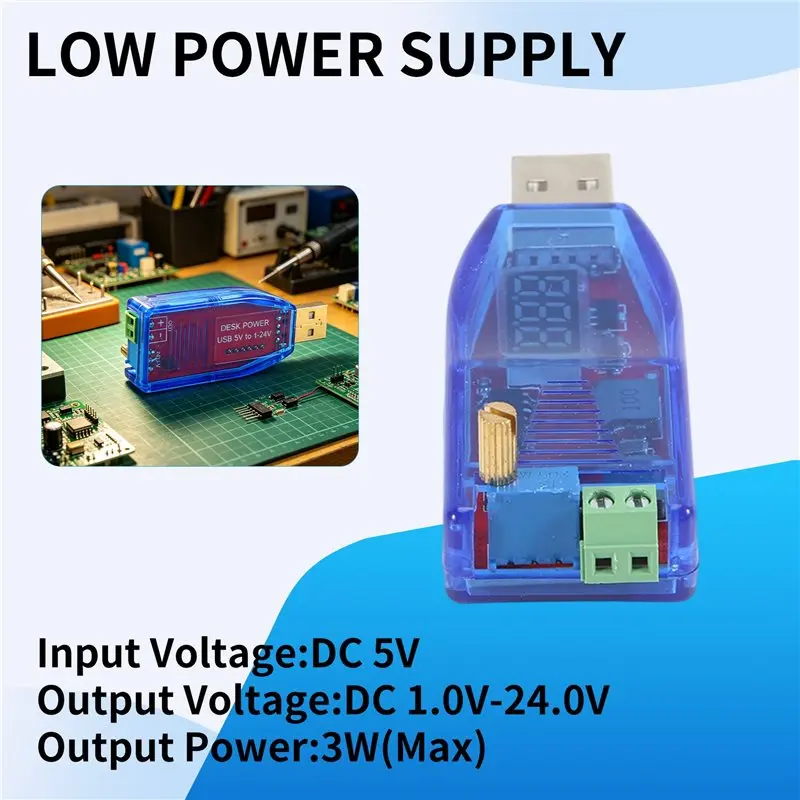 AB42-DC-DC 5V To 3.3V 9V 12V 24V USB Step UP / Down Power Supply Module Adjustable Boost Buck Converter Out DC 1.0V-24V