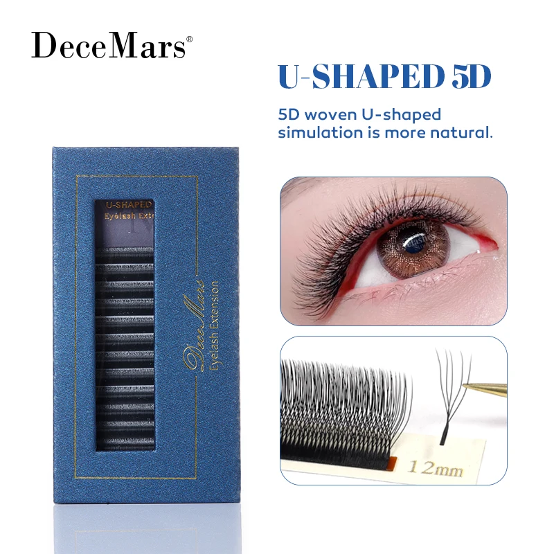 DeceMars U-förmige 5D-Wimpernverlängerung (12 Linien/Tablett) für Make-up