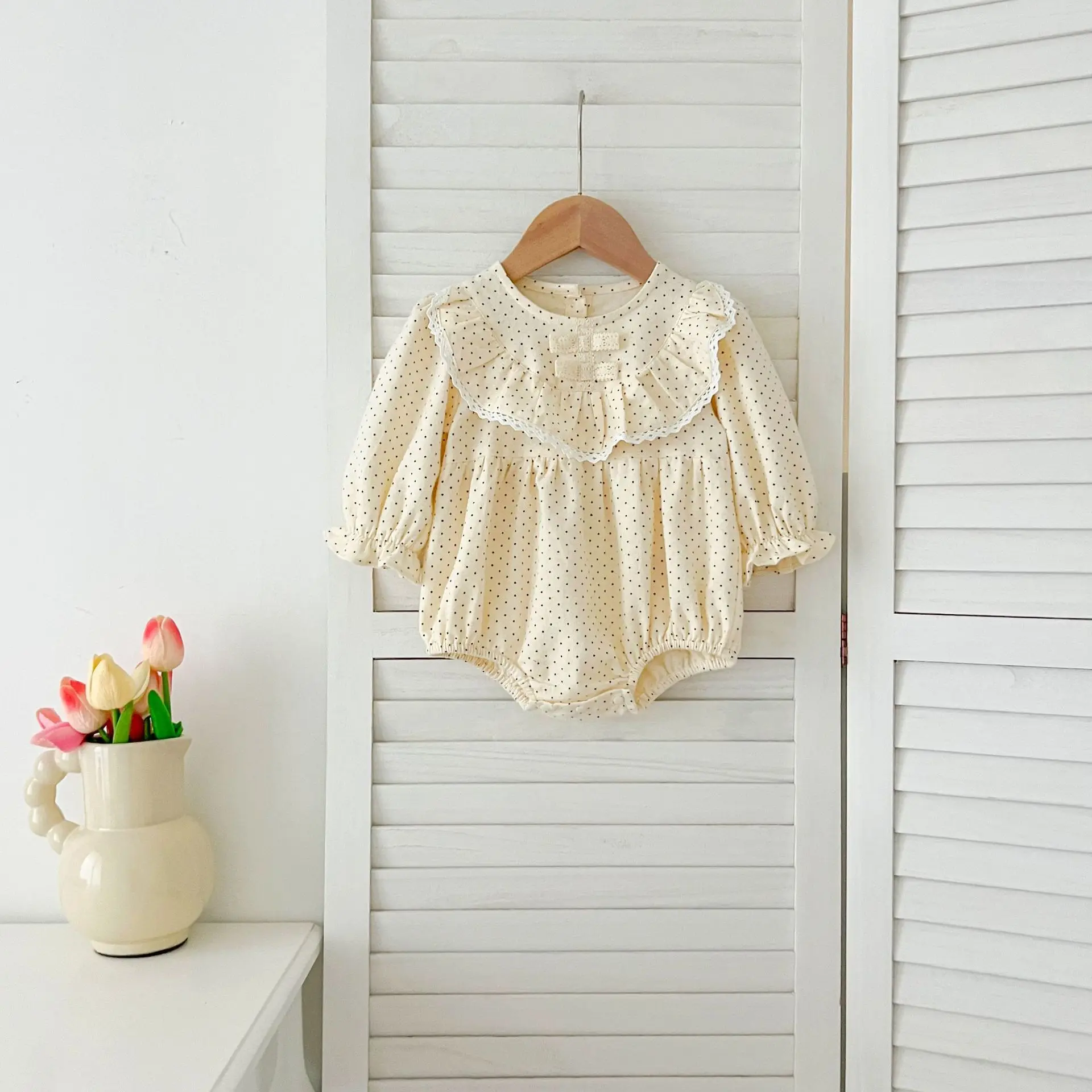 Neue Weihnachten Kleinkind Baby Mädchen Strampler Lange Ärmel Grid Strampler Herbst Neugeborenen 0-24M Spleißen Infant Baby mädchen Rot Overall – Detail 24