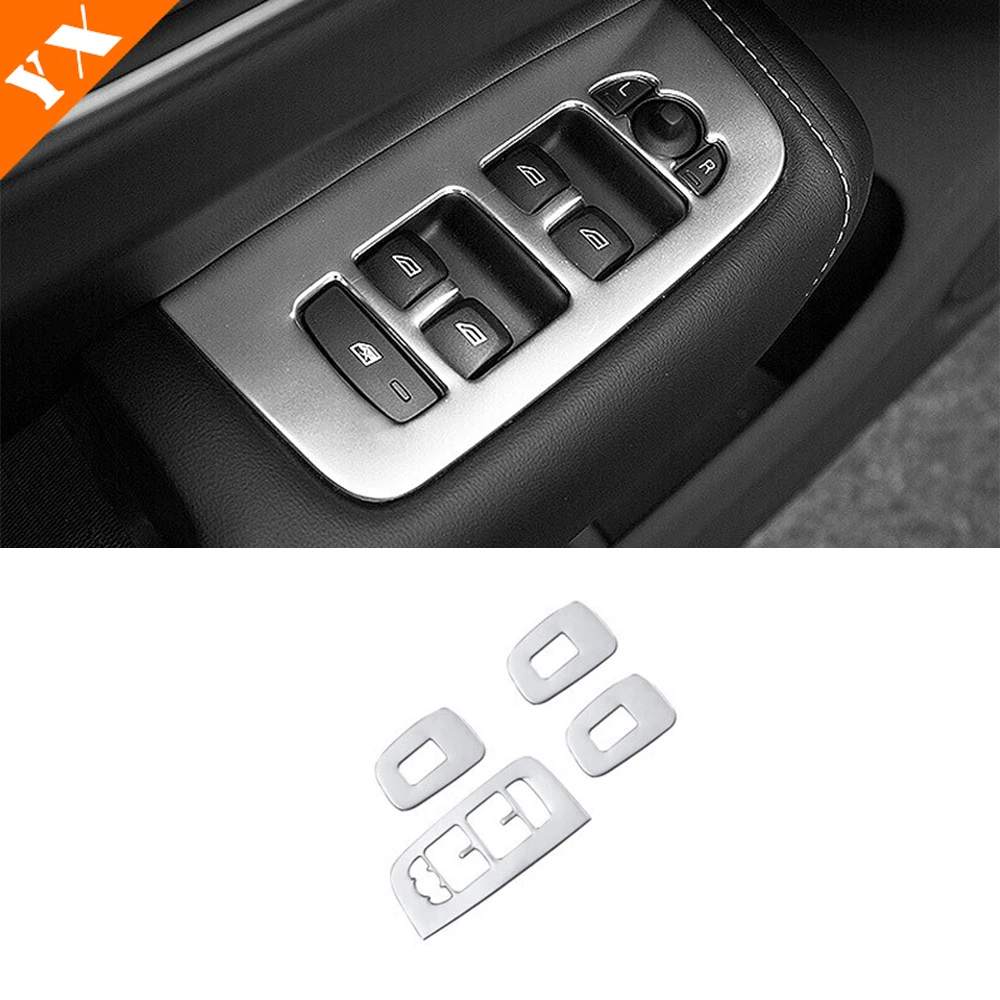 Full Set Stainless Silver Interior Accessories Car Window Center Console Air Conditioner Vent Cover For Volvo XC60 2017-2022