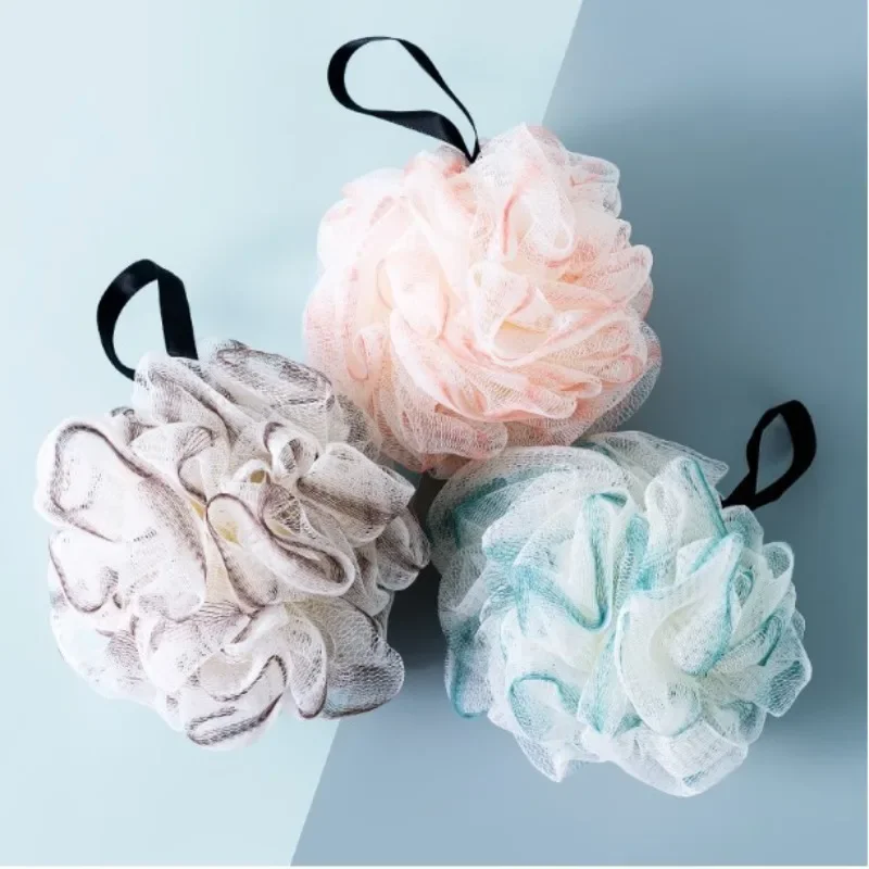 1PCS Bath Balls Soft Scrubbing Bubble Net Two Color Bath Flower Super Soft and Skin Friendly Shower with Bubble Poufs