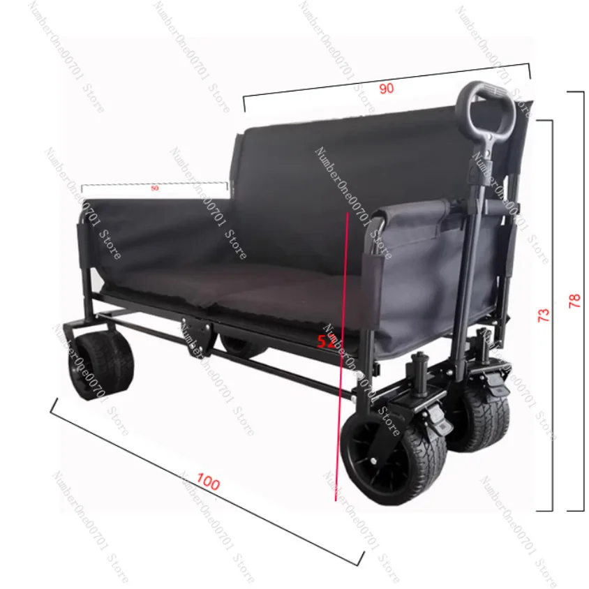 Cart & Lounge Chair 2-in-1, Multi-Use for Camping, Fishing & Outdoor Seating
