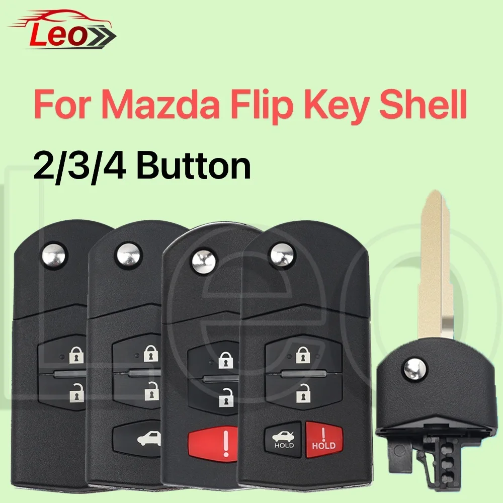 

Автомобильный откидной корпус дистанционного ключа для Mazda 2 3 5 6 8 CX-7 CX-9 MX-5, 2/3/4 кнопки SKE125-01 KPU41788, только корпус ключа