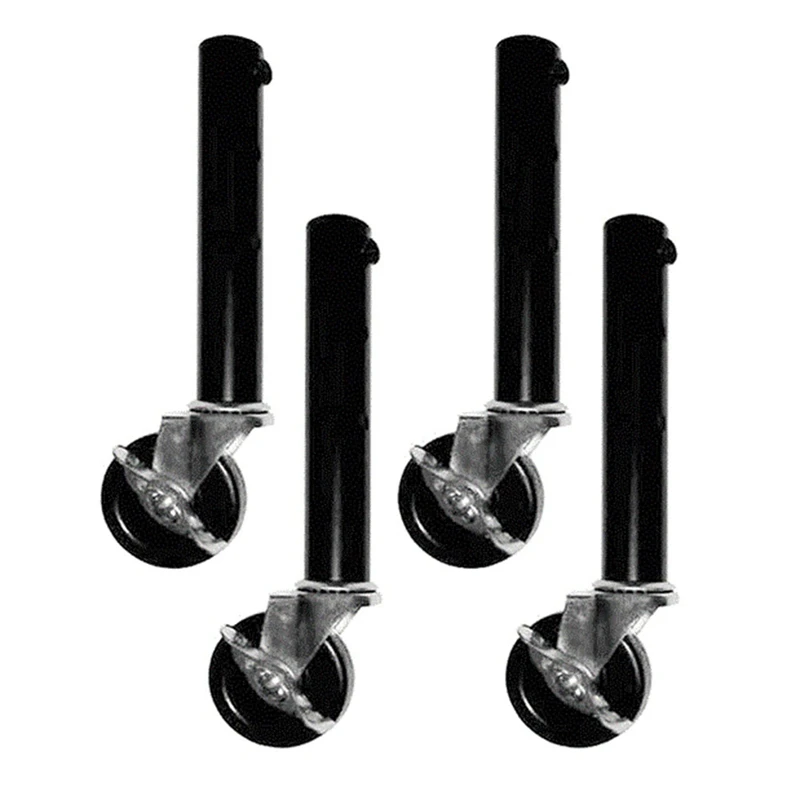 Table Leg Extension For Folding Table Castors - Pack Of 4 Risers With Wheels For Straight And Curved Legs Durable 27Cm