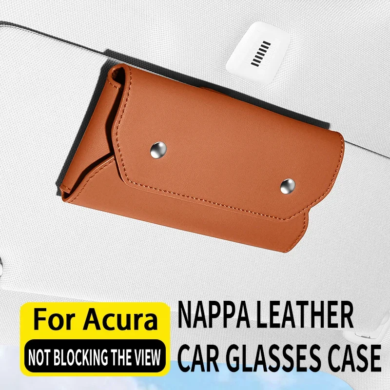 Car Glasses Case For Acura Integra RDX MDX ADX Sun Visor Sunglasses Storage Box Napa Leather Glasses Clip H-style Eyeglass Case