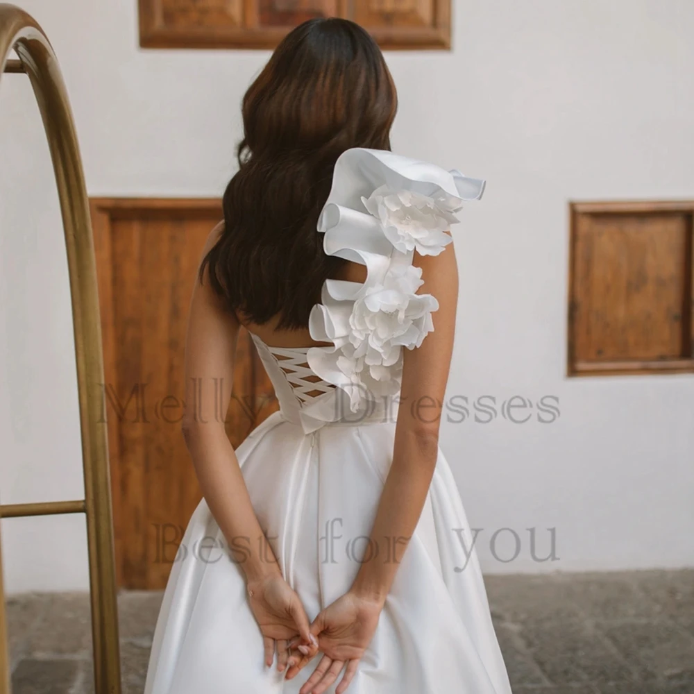 Requintado fenda lateral vestidos de casamento com organza sem mangas vestidos de noiva para as mulheres 2025 verão novo tribunal trem vestido de novia