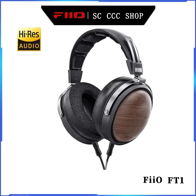 FiiO FT1 HIFI Wired Headphones Walnut Wood Earphones 60mm Dynamic CCAW Nanowood Fiber Composite Diaphragm PC Game  Headphones