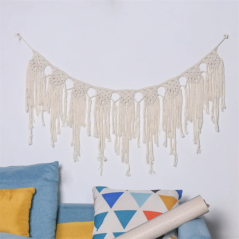 

Hand-Woven Ins Nordic Style Tapestry Simple Wall Hangings Home Decor Boho Wedding Decoration Dreamlike Curtain Macrame Ornaments