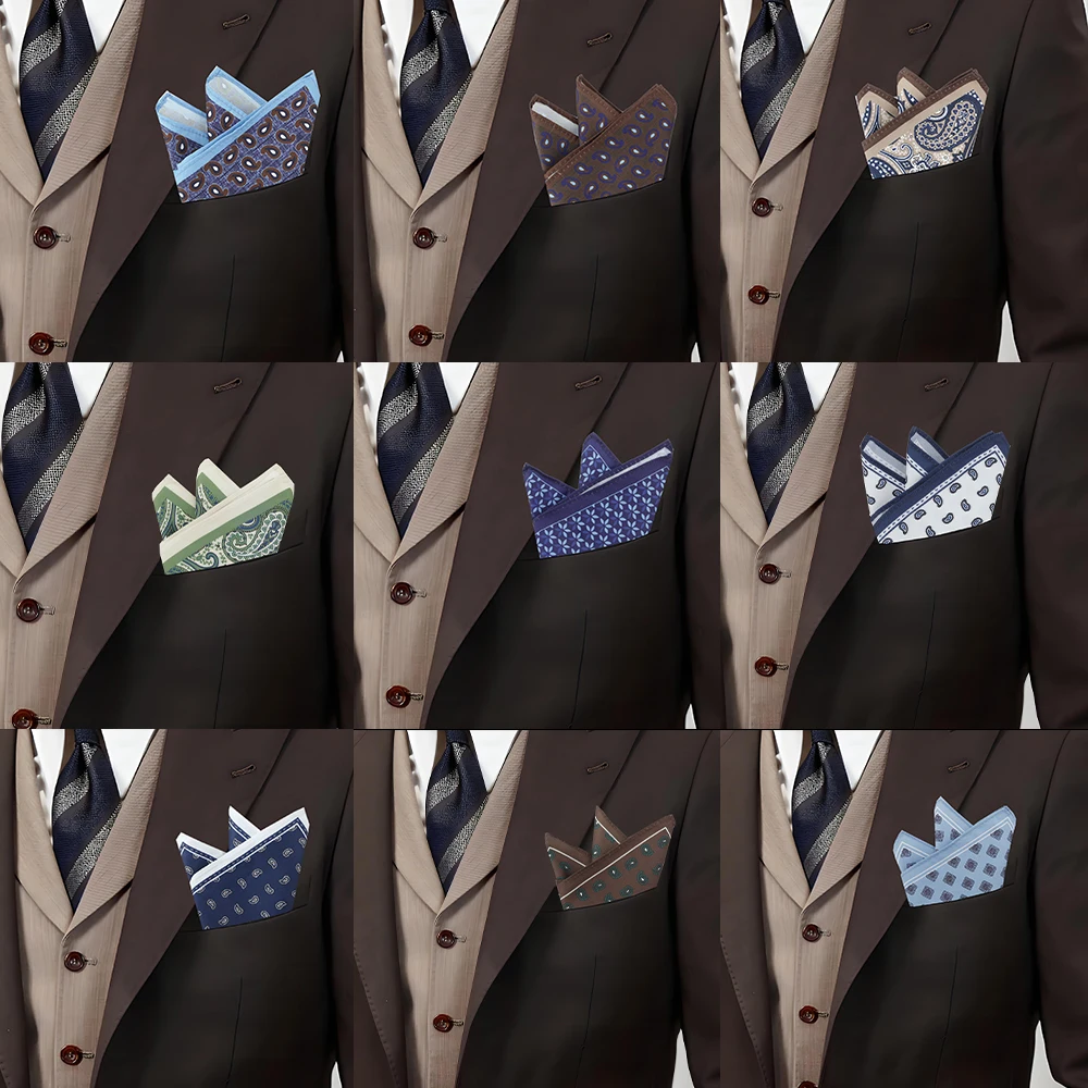 Nuevo diseño Paisley impreso Retro hombres de negocios pañuelo cuadrado de bolsillo accesorios de traje pañuelo bufanda para el pecho regalo de 11,81 pulgadas