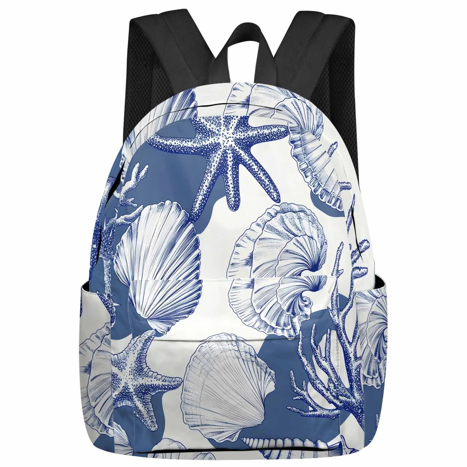 

Watercolor Shell Coral Backpack School Bags for Teenagers Students Laptop Bag Women's Casual Travel Backpack