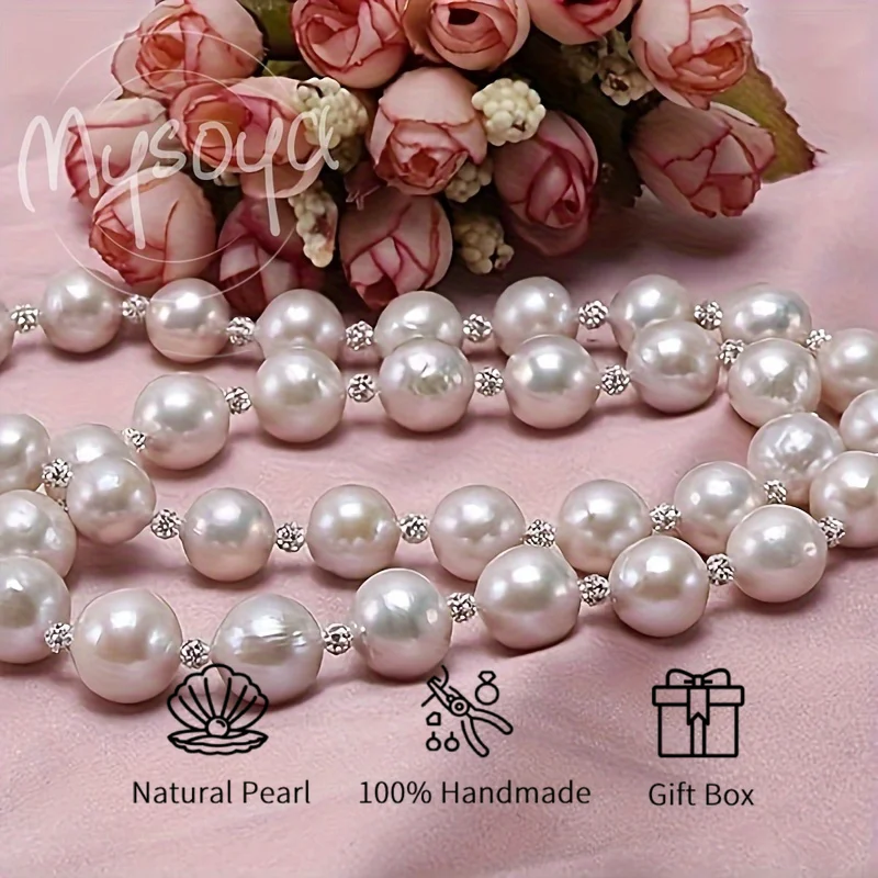 

MYSOYA 10-12 мм большое ожерелье из пресноводного жемчуга Эдисона, разные размеры с подарочной коробкой, ювелирные изделия ручной работы, сделай сам, подарок на день рождения, свадьбу