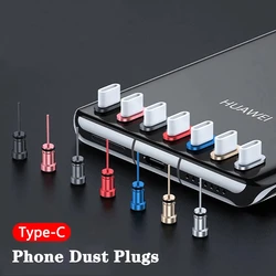 Type C Metal Dust Plug for Mobile Phone USB C Charging Port Dustproof Protector Cover AntiDust Cap for Samsung Mi iPhone15 Pro