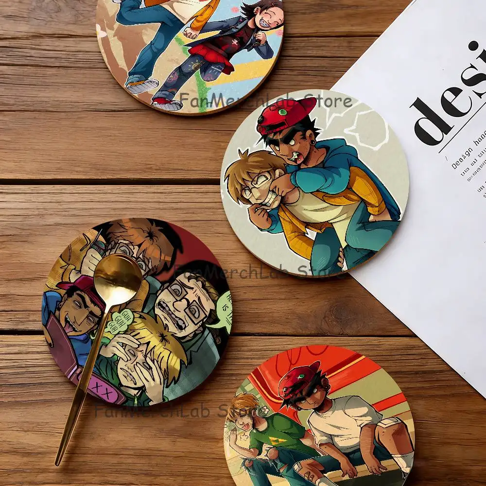 E-EltingvilleS Pete Bill Jerry Club Coaster Wooden Drink Tray Suitable for Restaurants and Coffee Shops Easy To Wash and Clean