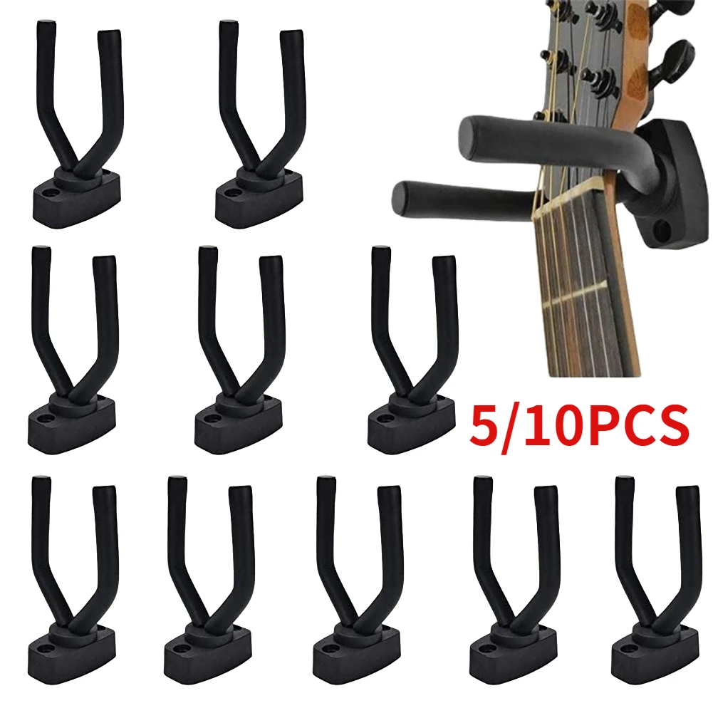 5/10pcs Metal Guitar Hanger Hook Wall Mount Non-slip Holder Stand for Guitar Ukulele Violin Bass Guitar Instrument Accessories