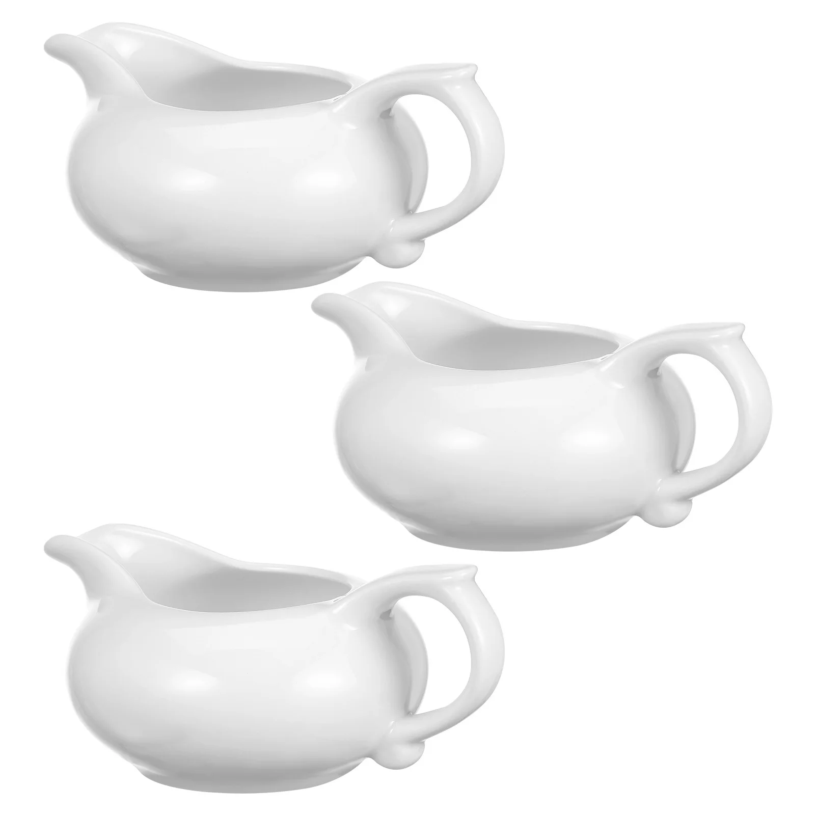 เหยือกครีมนมกาแฟ 3 ชิ้น ถ้วยเซรามิกอเนกประสงค์สำหรับตีฟองนม เหมาะสำหรับใส่ซอส จิ้มอาหาร ใช้ในบ้าน รับประทานอาหาร ปิ้งย่าง ใช้กลางแจ้ง