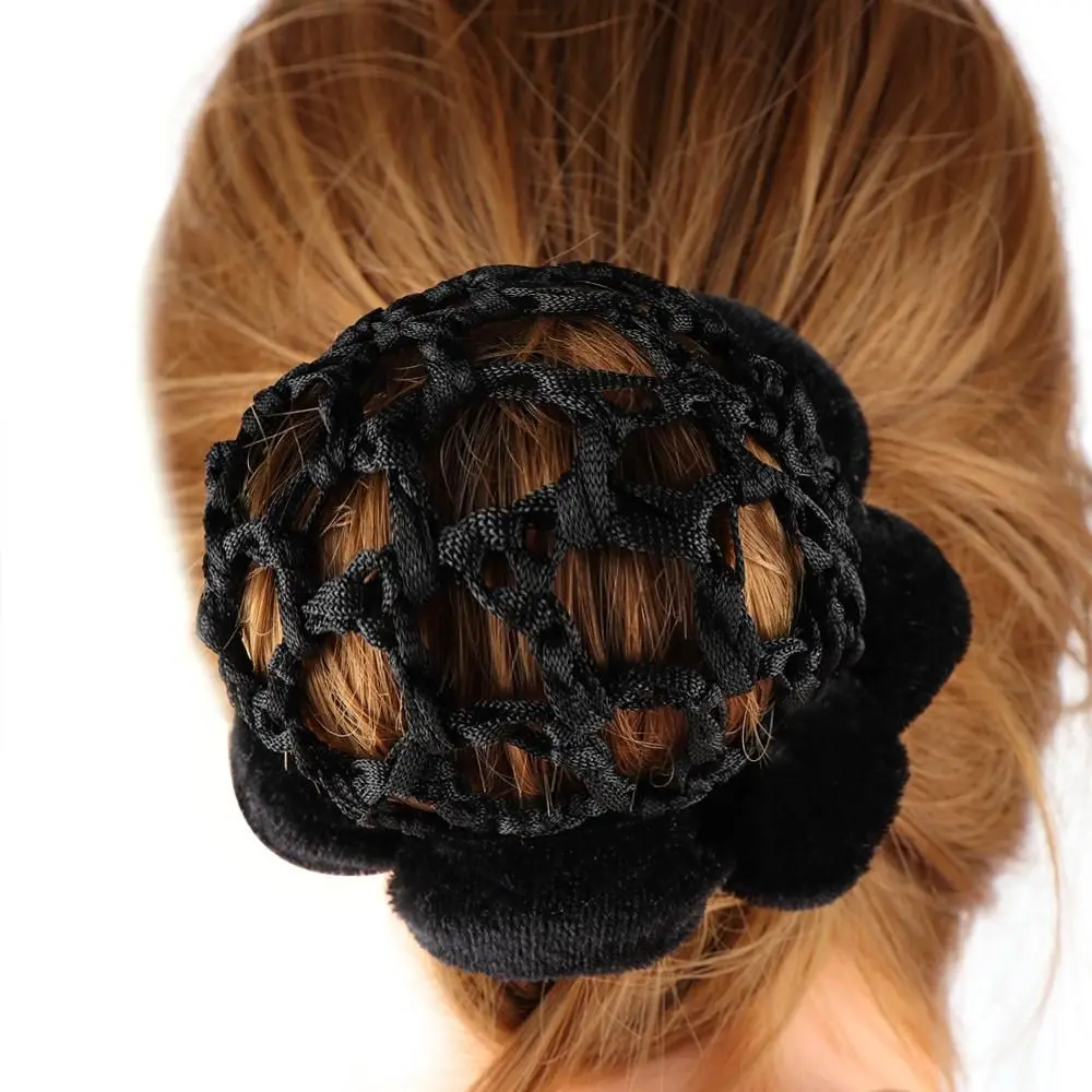 Crochet Snood Lace Velet Hair Ballet Dance Skating Snood Elastic Hair Net Bun Hair Styling Tool