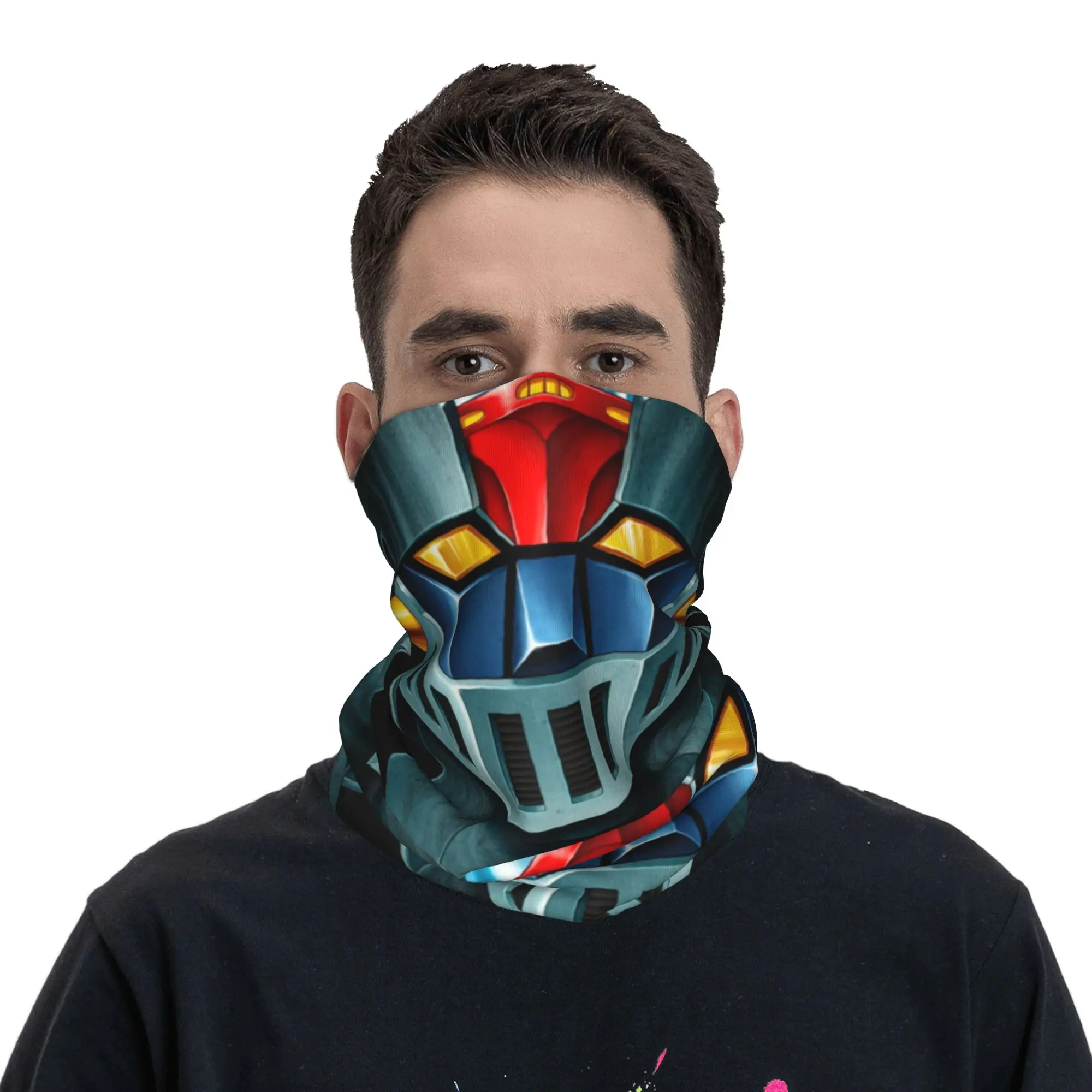 UFO Robot Mazinger Z Bandana invierno calentador de cuello hombres envoltura a prueba de viento bufanda para la cara para senderismo Anime polaina diadema