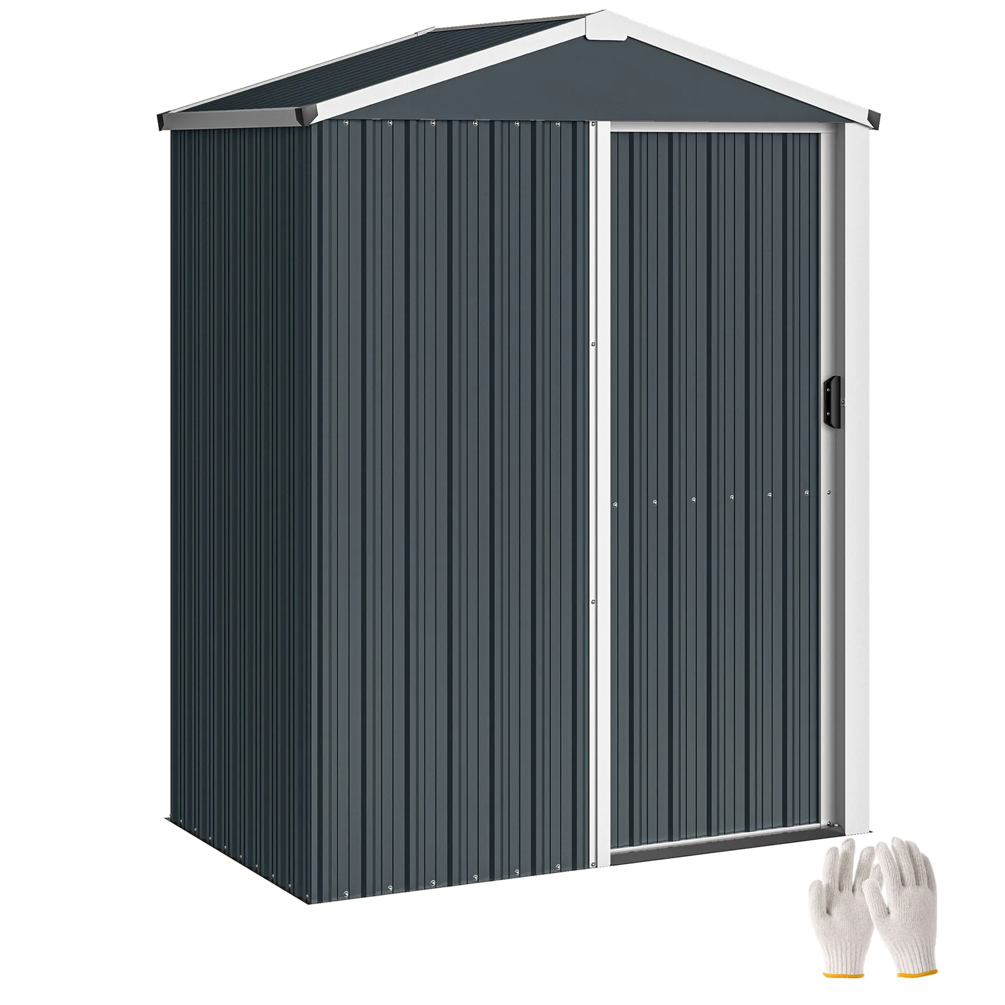Outsunny Tuinberging 1,1 m², 136x87x179 cm, Metaal met Schuifdeur en Schuin Dak. - afbeelding 2