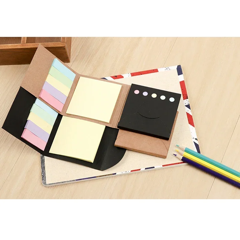 100pcs/pack Classic Kraft Paper Cover Combination Sticky Note Memo Notes School Office Supplies Papeleria