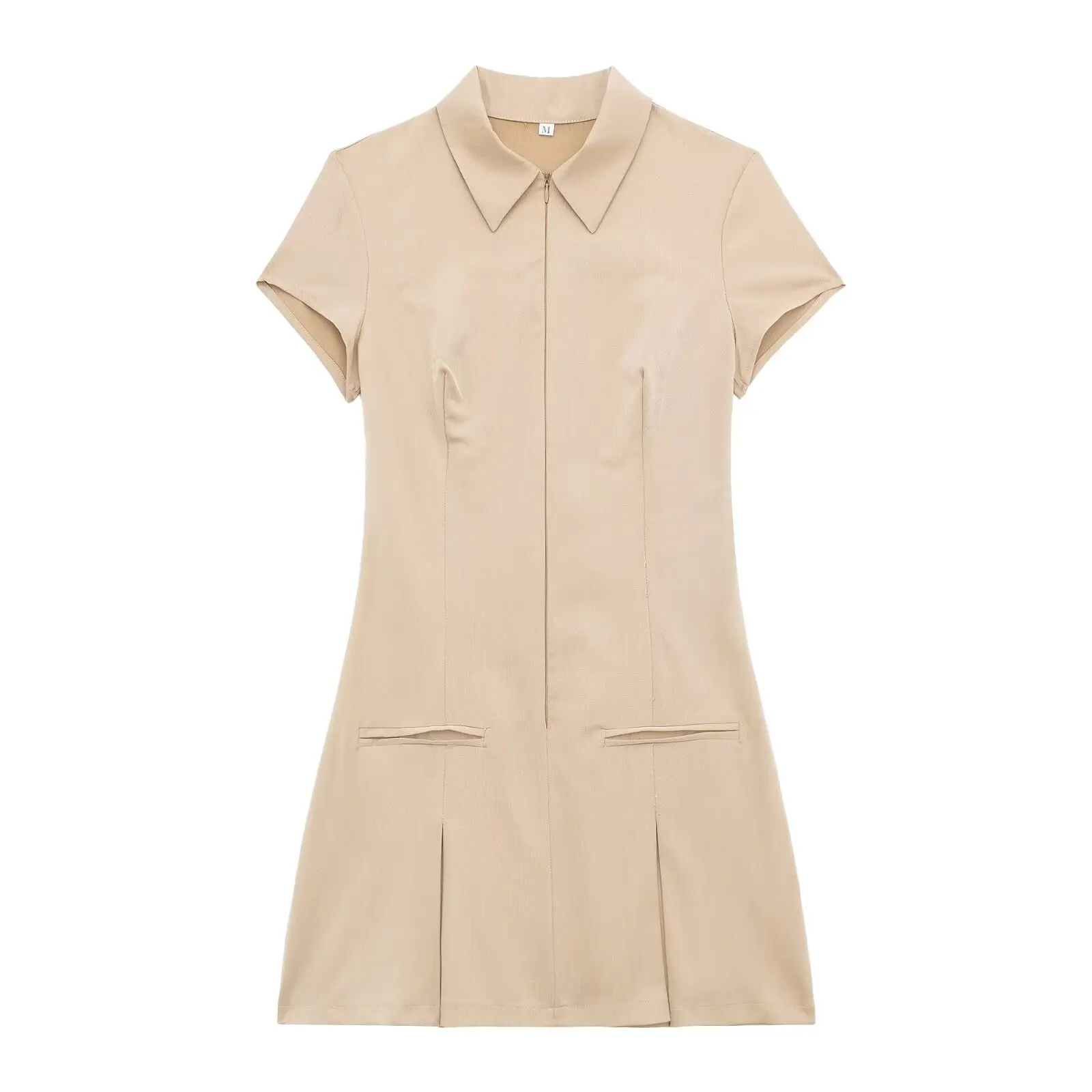 American Preppy Style Dress Women Summer Turn-Down Collar Short Sleeves Slim Short Dresses Chic Gentle Elegant Wide Pleat Skirts